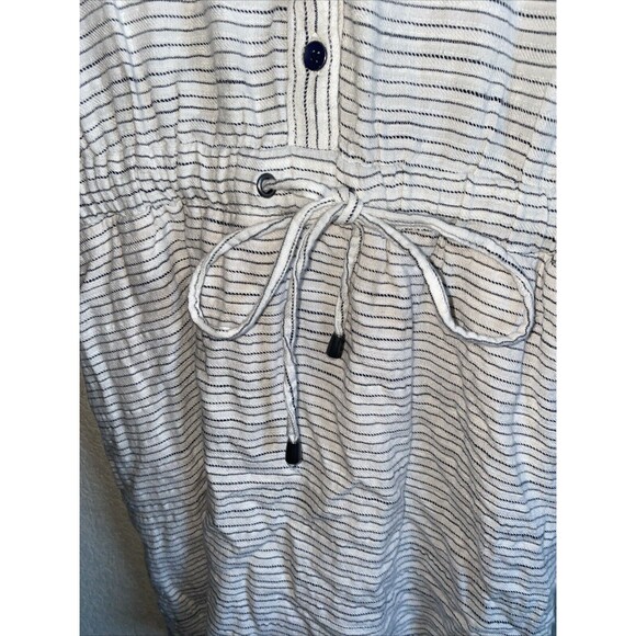 Splendid Tank dress Button Front  tie waist Large Pockets Lagen Cottage Stripe - Picture 6 of 11